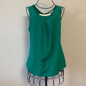 Banana Republic green blouse with gold accent